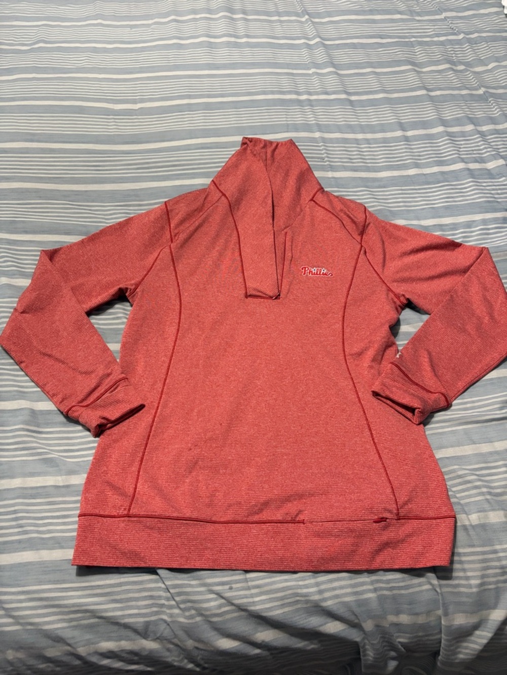 Women’s Philadelphia Phillies  Red Quarter-Zip Pullover dri fit shirt